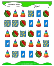 Geometrik Şekiller Çalışma Sayfaları
